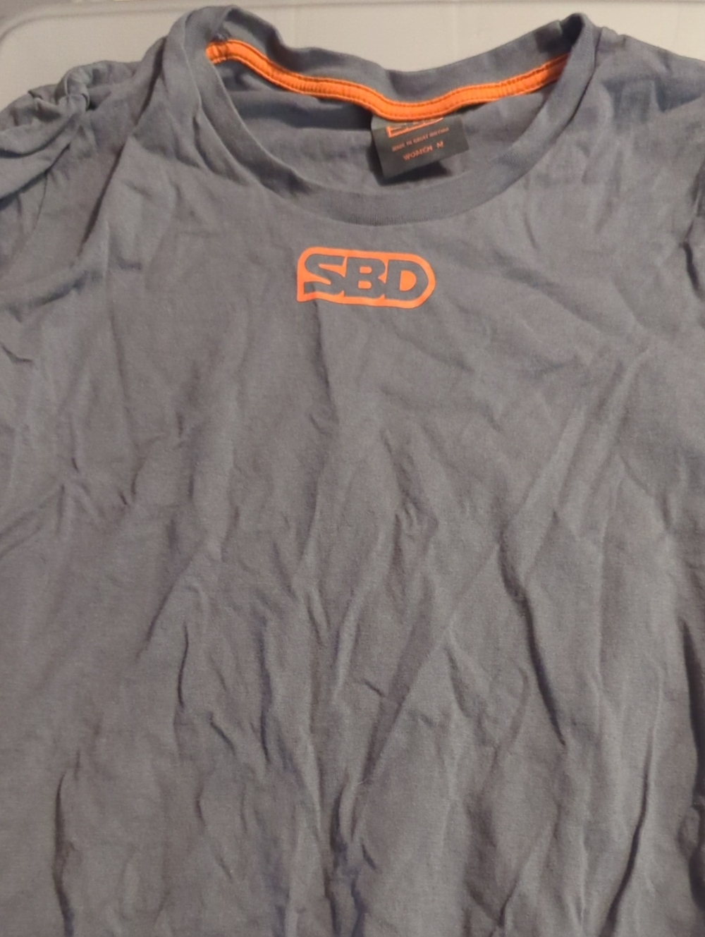 Women's Gray SBD comp T-Shirt with Orange Logo